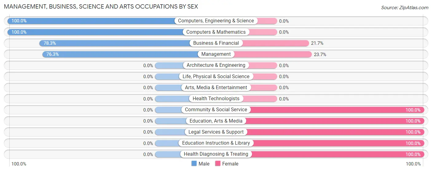 Management, Business, Science and Arts Occupations by Sex in Boise City