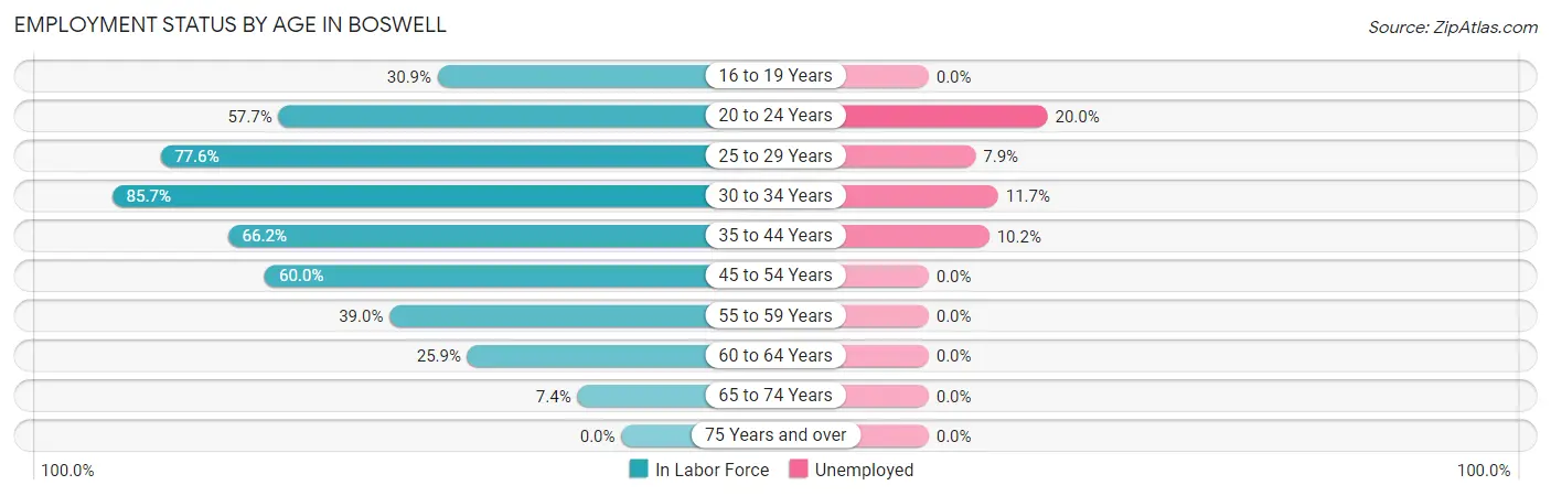 Employment Status by Age in Boswell