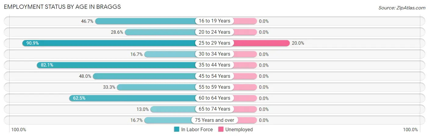 Employment Status by Age in Braggs