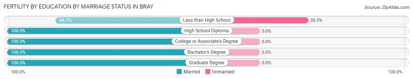 Female Fertility by Education by Marriage Status in Bray