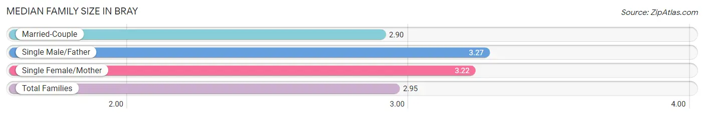 Median Family Size in Bray