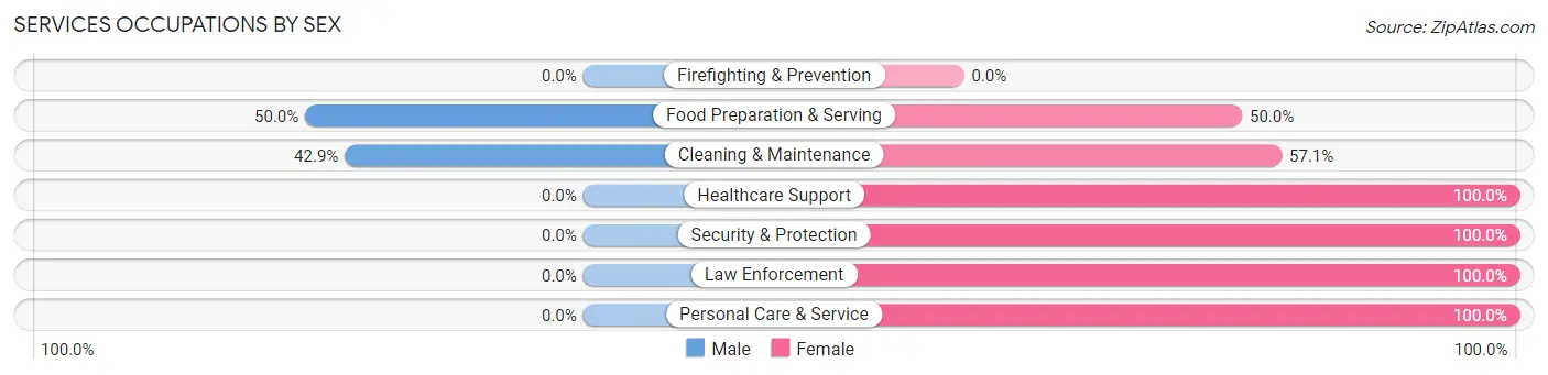 Services Occupations by Sex in Bray