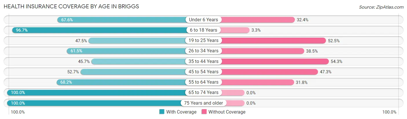Health Insurance Coverage by Age in Briggs