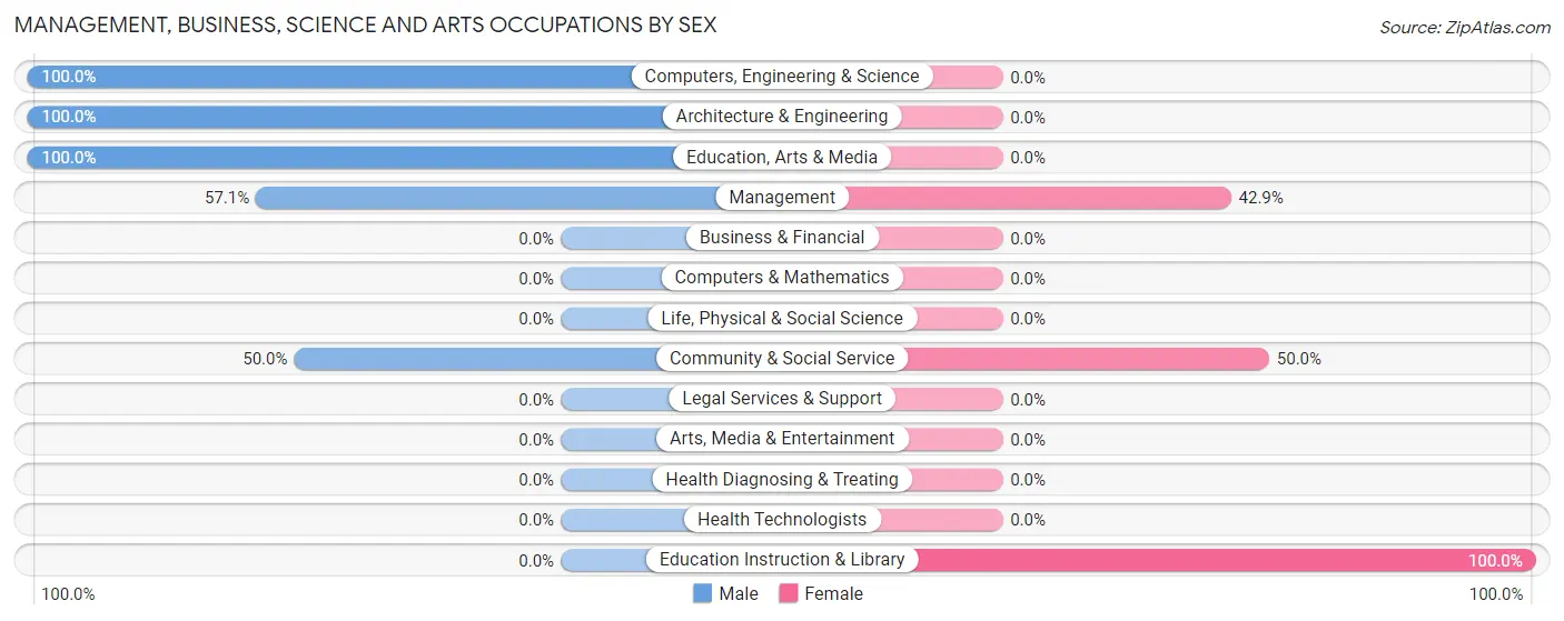 Management, Business, Science and Arts Occupations by Sex in Byars