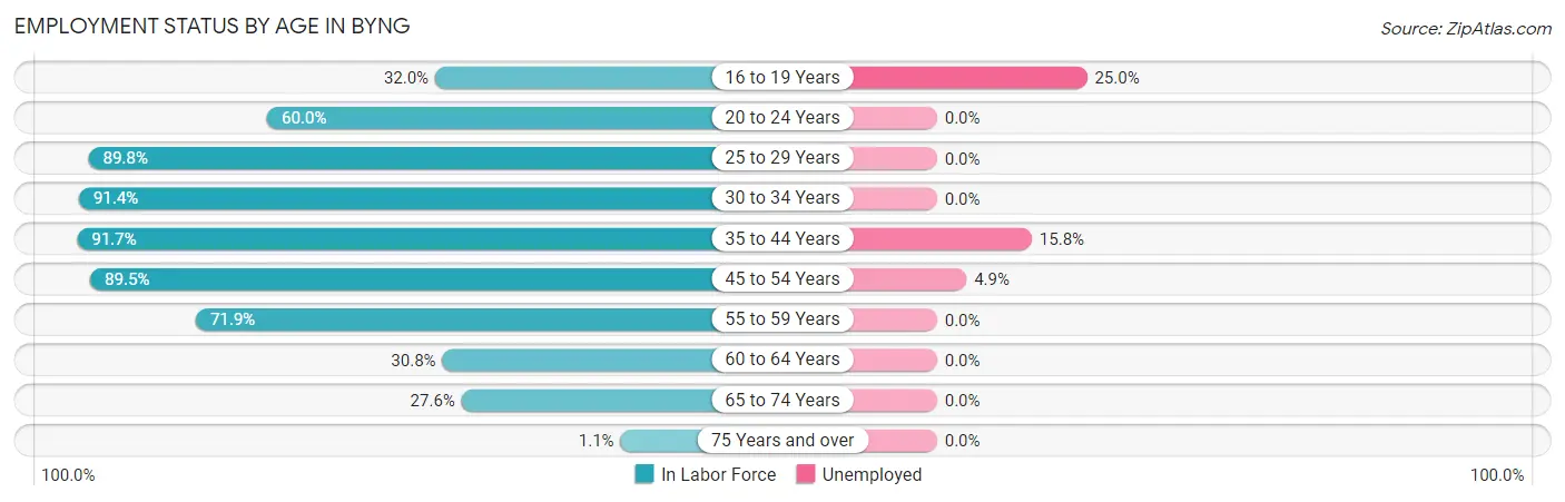 Employment Status by Age in Byng