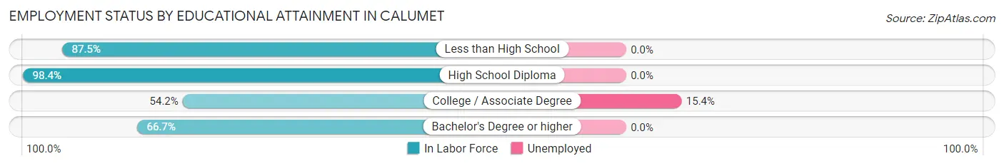 Employment Status by Educational Attainment in Calumet