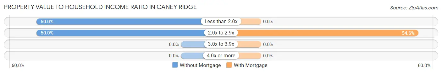 Property Value to Household Income Ratio in Caney Ridge