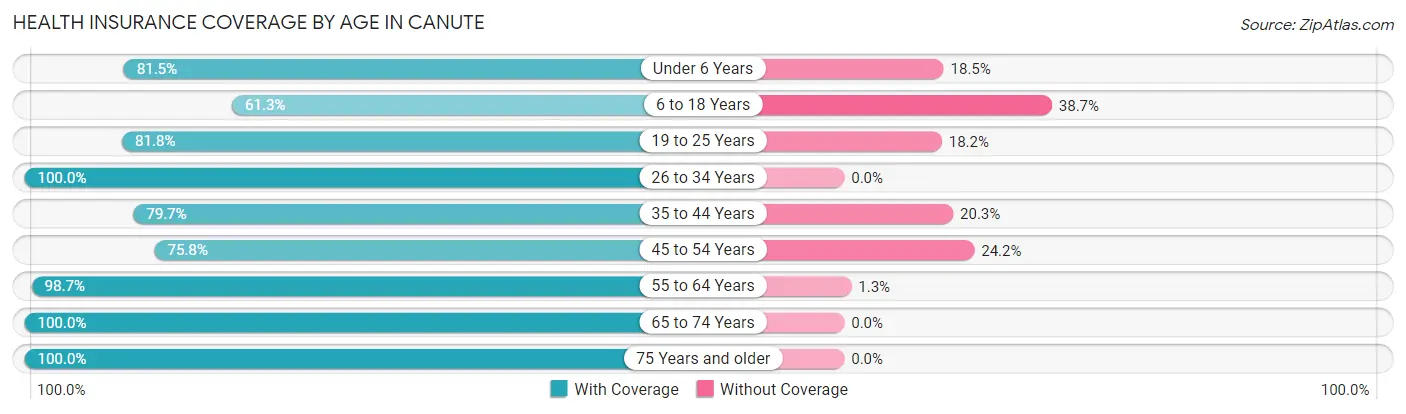 Health Insurance Coverage by Age in Canute