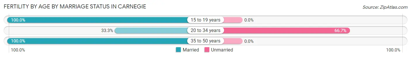 Female Fertility by Age by Marriage Status in Carnegie