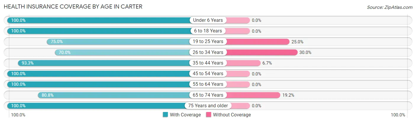 Health Insurance Coverage by Age in Carter