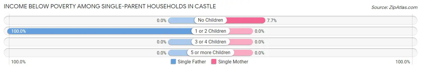 Income Below Poverty Among Single-Parent Households in Castle