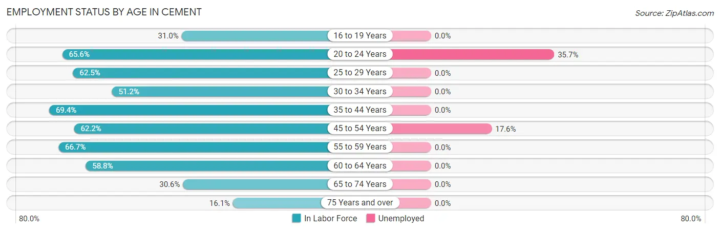 Employment Status by Age in Cement