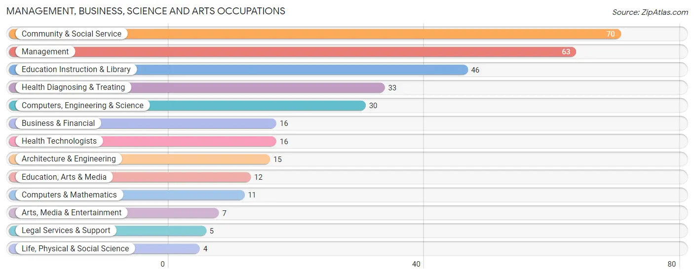 Management, Business, Science and Arts Occupations in Central High