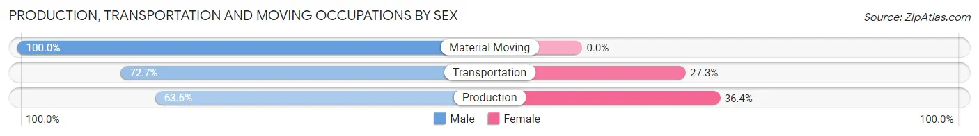 Production, Transportation and Moving Occupations by Sex in Chattanooga