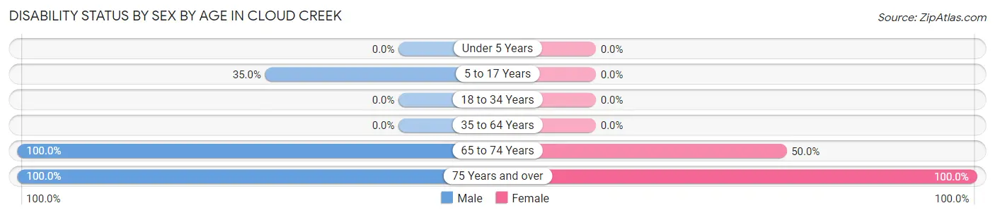 Disability Status by Sex by Age in Cloud Creek