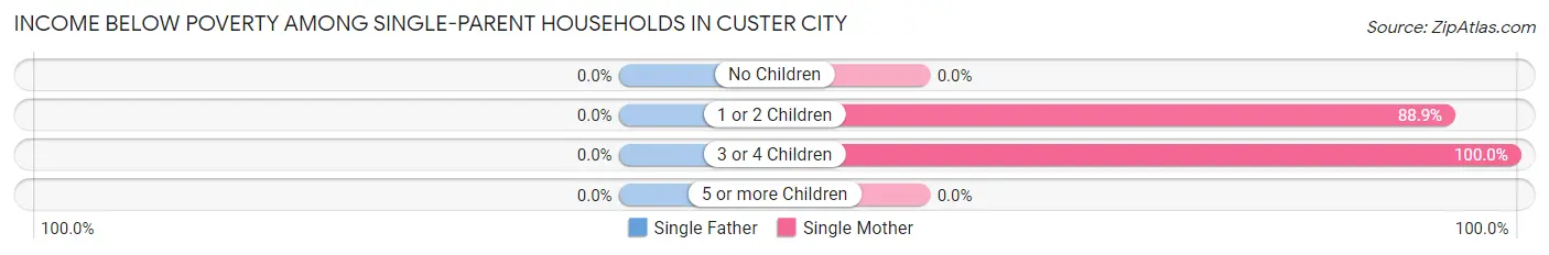 Income Below Poverty Among Single-Parent Households in Custer City