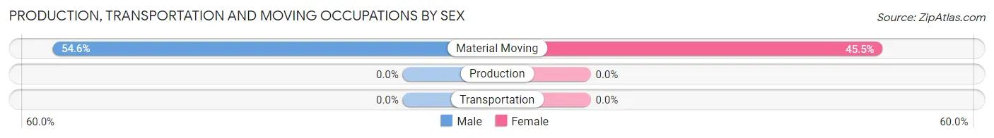 Production, Transportation and Moving Occupations by Sex in Dodge