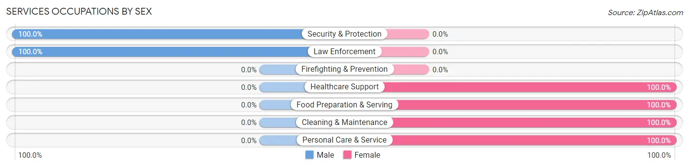 Services Occupations by Sex in Empire City
