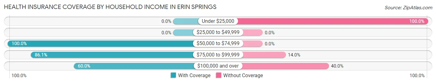 Health Insurance Coverage by Household Income in Erin Springs