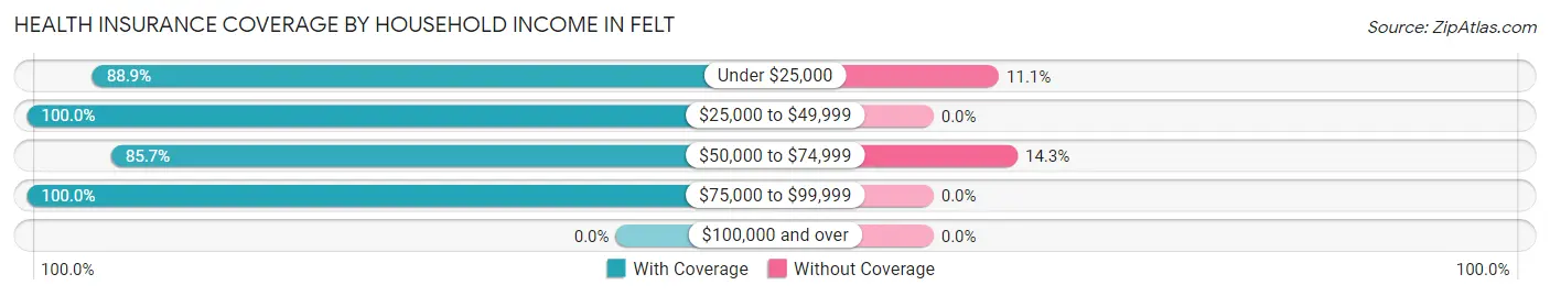 Health Insurance Coverage by Household Income in Felt