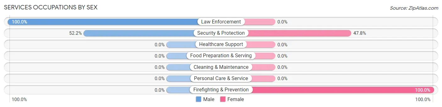 Services Occupations by Sex in Flint Creek