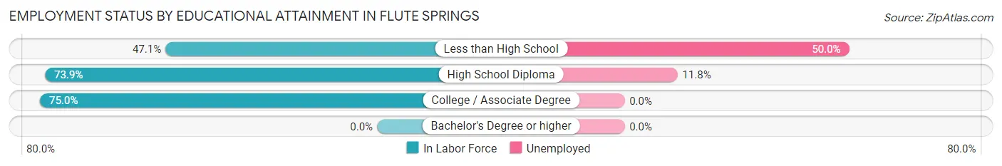 Employment Status by Educational Attainment in Flute Springs