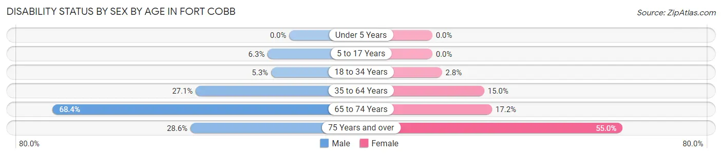 Disability Status by Sex by Age in Fort Cobb