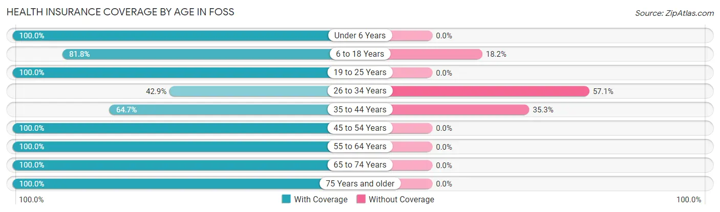 Health Insurance Coverage by Age in Foss