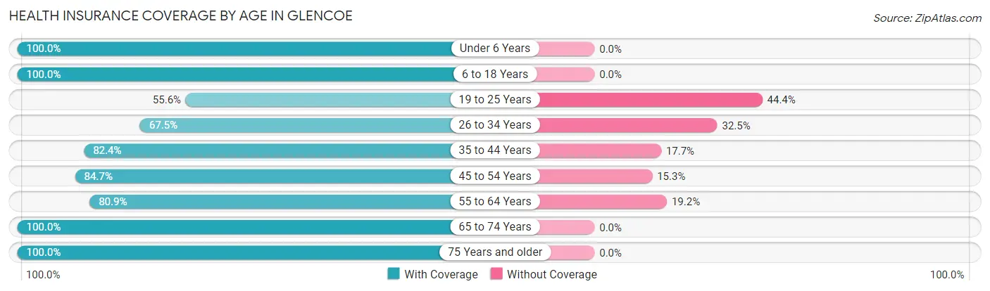 Health Insurance Coverage by Age in Glencoe