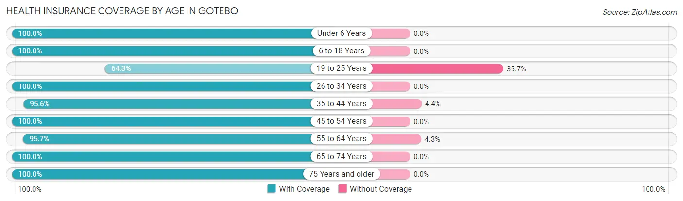 Health Insurance Coverage by Age in Gotebo
