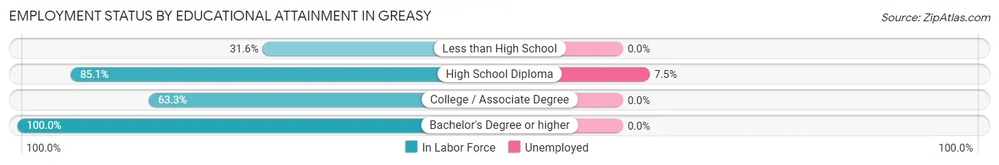 Employment Status by Educational Attainment in Greasy