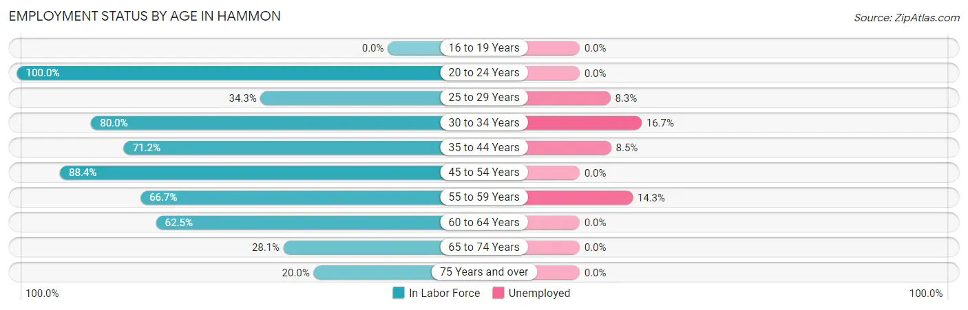 Employment Status by Age in Hammon