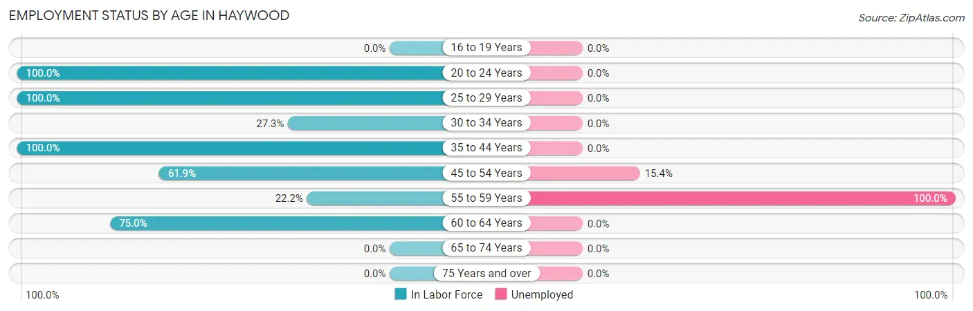 Employment Status by Age in Haywood