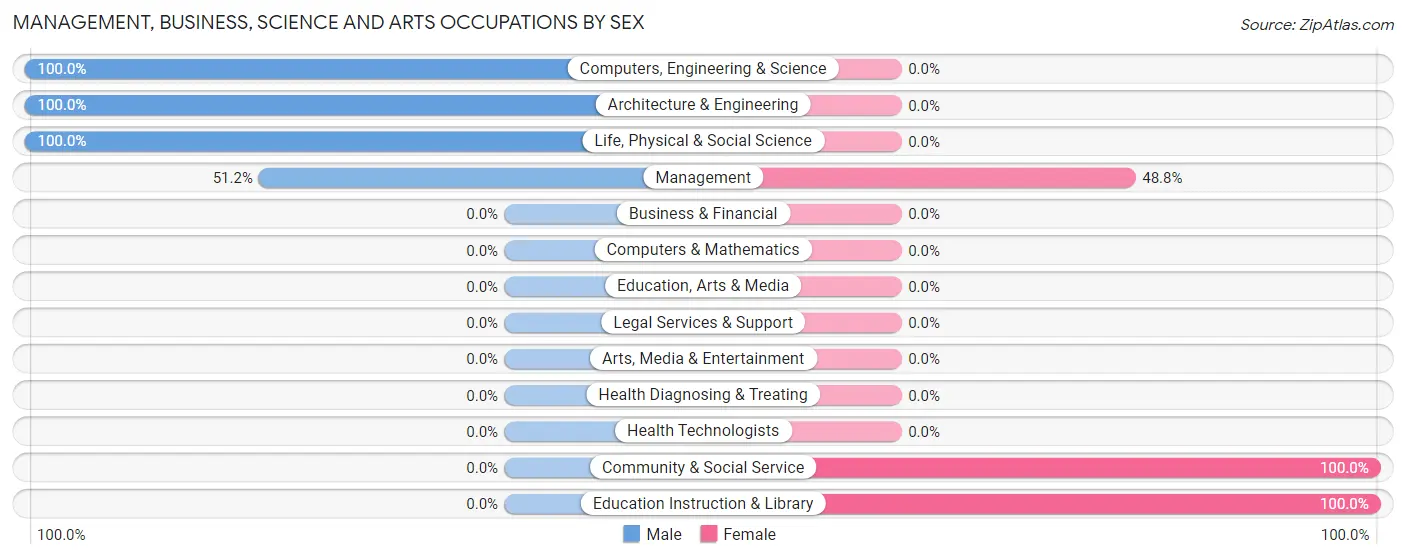Management, Business, Science and Arts Occupations by Sex in Hochatown