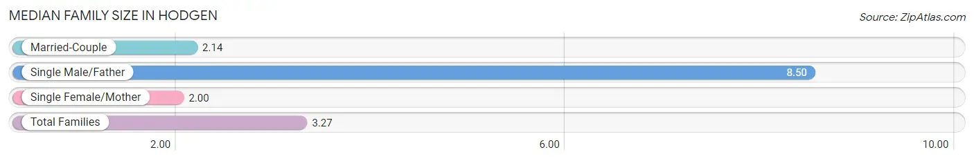 Median Family Size in Hodgen