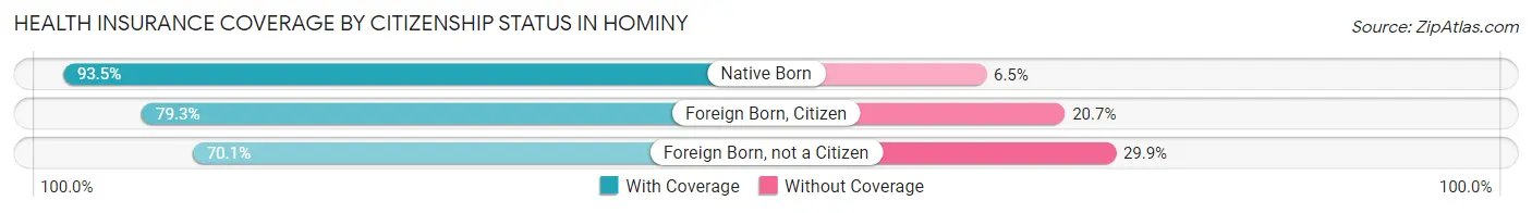 Health Insurance Coverage by Citizenship Status in Hominy