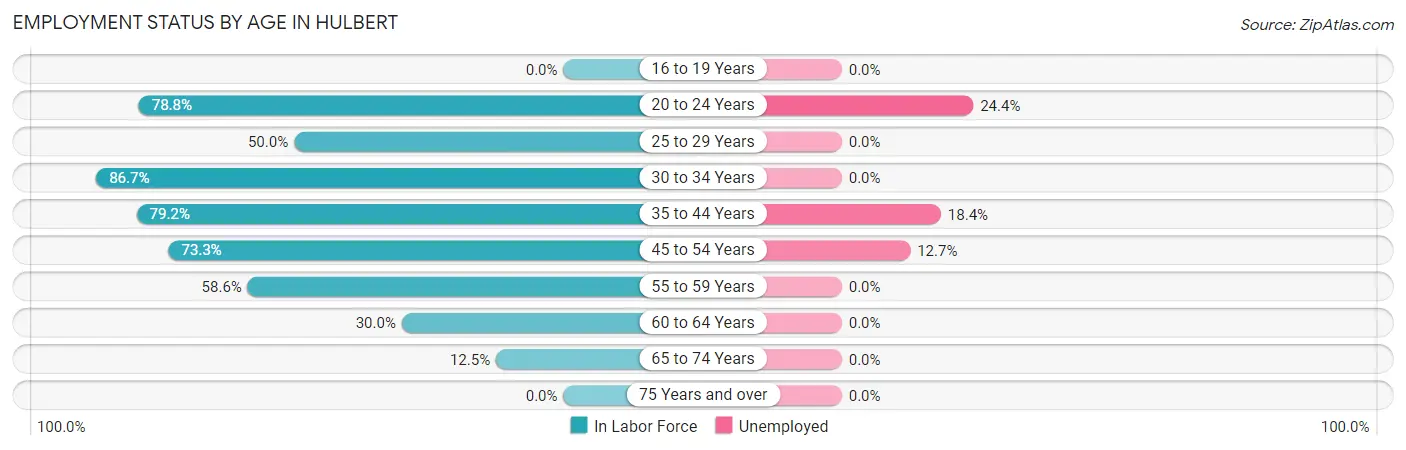 Employment Status by Age in Hulbert