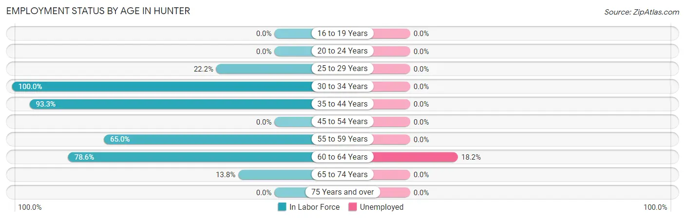 Employment Status by Age in Hunter