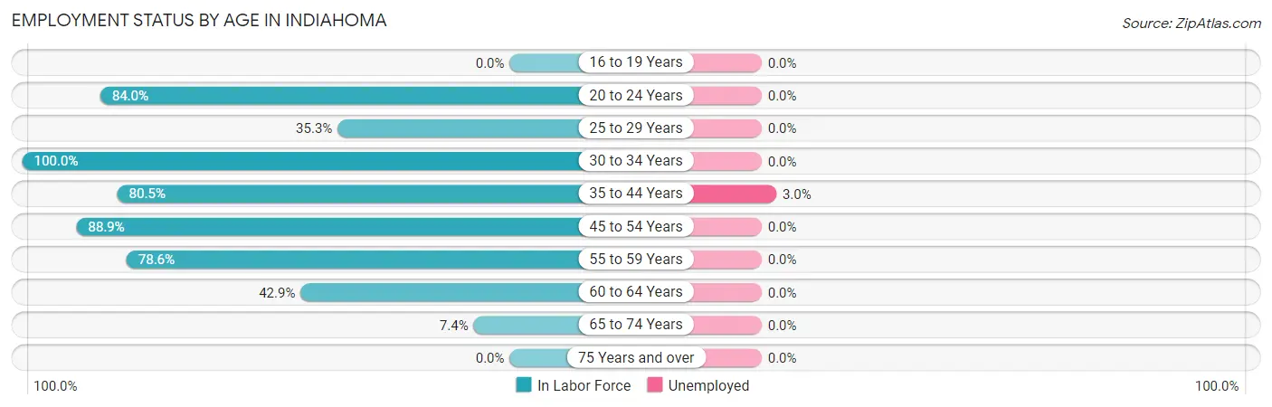 Employment Status by Age in Indiahoma