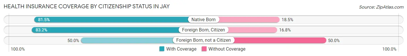Health Insurance Coverage by Citizenship Status in Jay