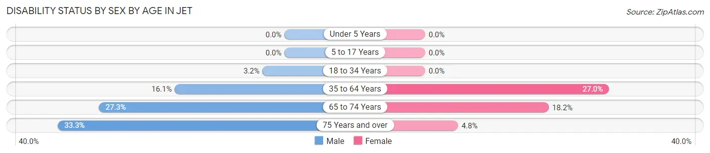 Disability Status by Sex by Age in Jet