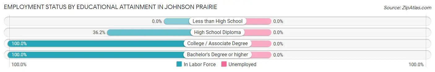 Employment Status by Educational Attainment in Johnson Prairie