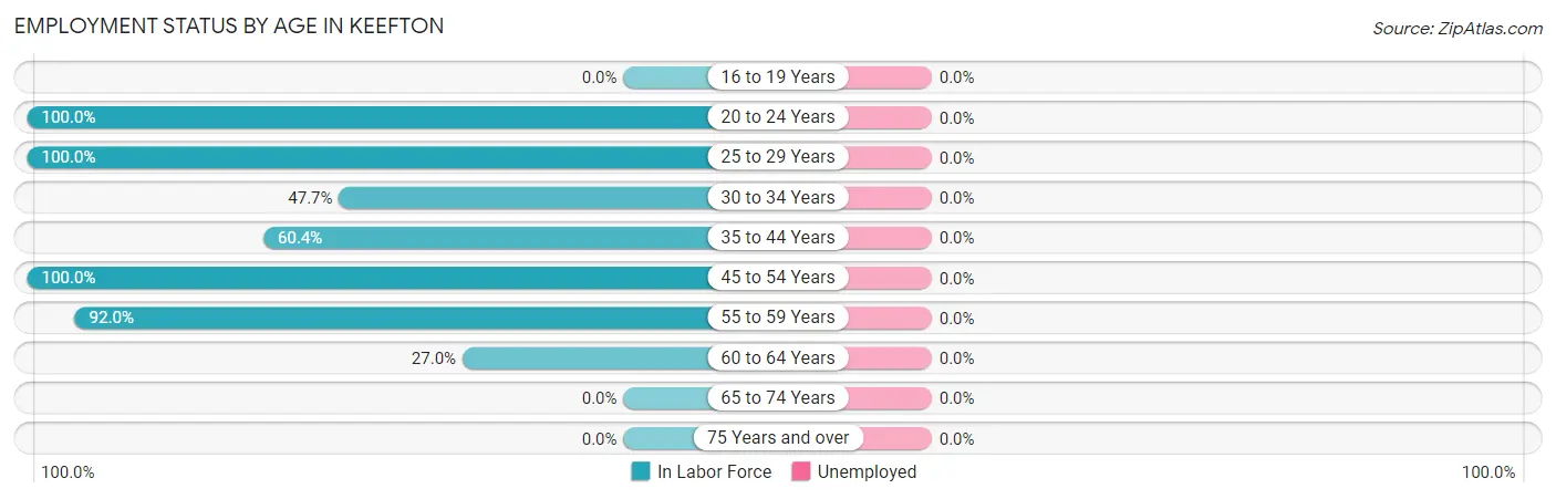 Employment Status by Age in Keefton