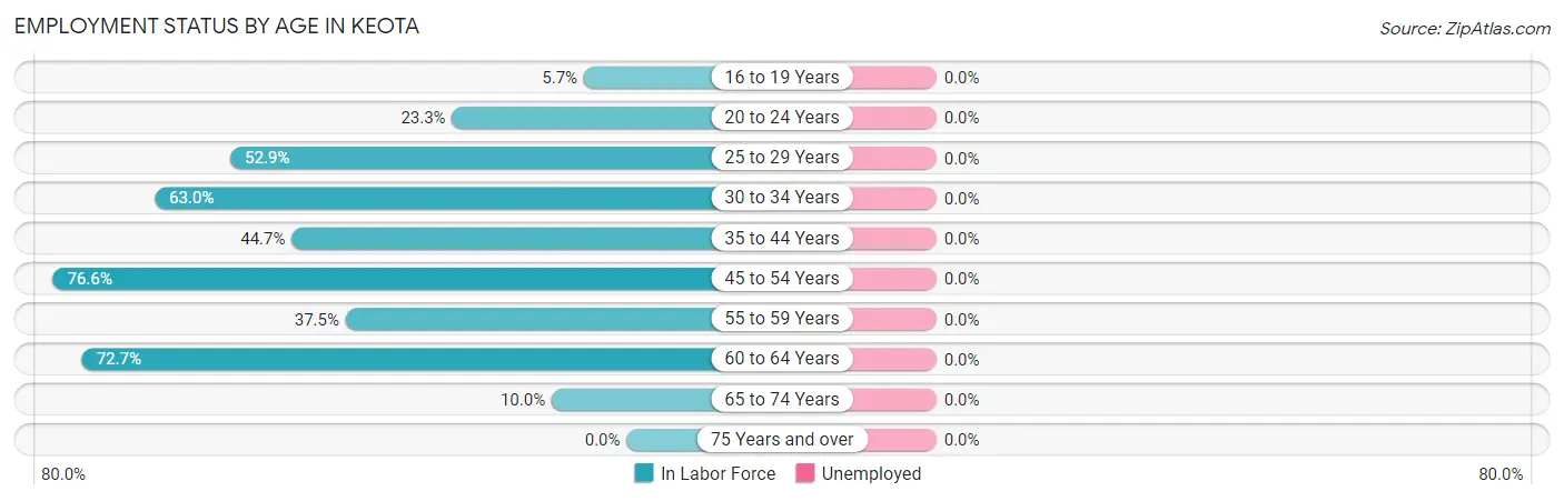 Employment Status by Age in Keota