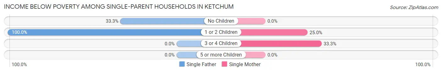 Income Below Poverty Among Single-Parent Households in Ketchum