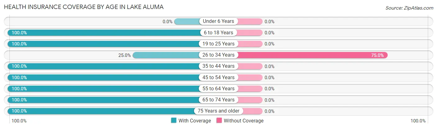Health Insurance Coverage by Age in Lake Aluma