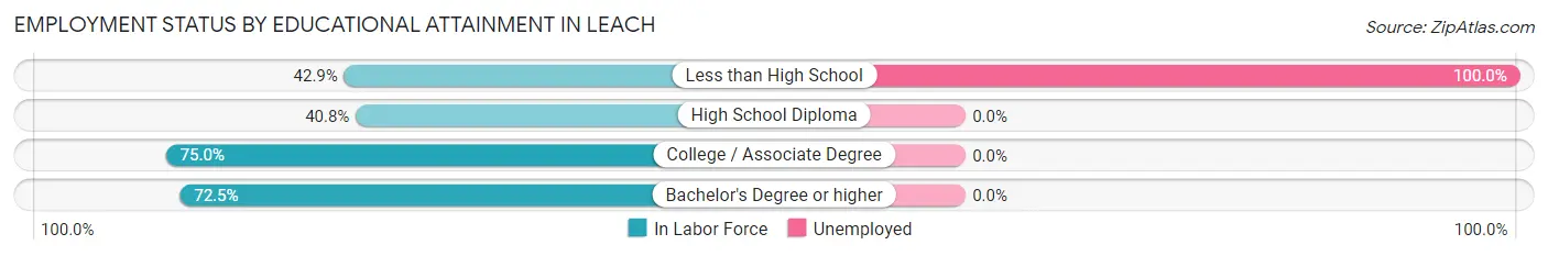 Employment Status by Educational Attainment in Leach