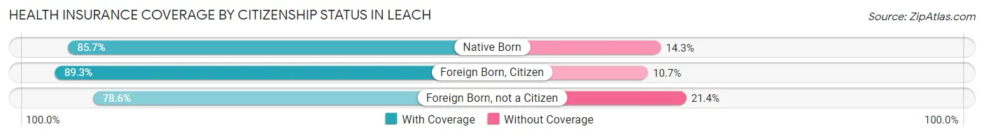 Health Insurance Coverage by Citizenship Status in Leach