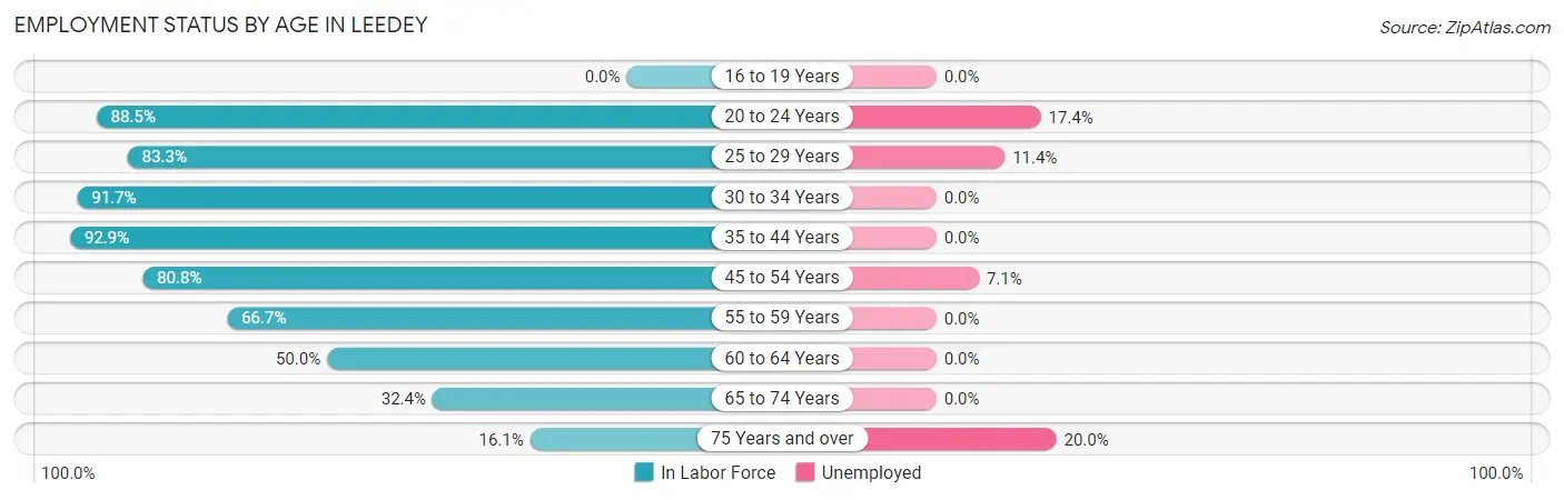 Employment Status by Age in Leedey