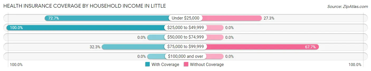 Health Insurance Coverage by Household Income in Little
